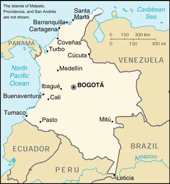 Country map of Colombia